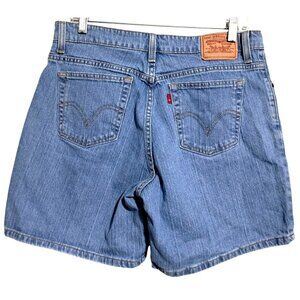 Y2K Levis 550 Denim Shorts Womens Size 12 Relaxed Fit Blue Jean Cotton Blend Cas